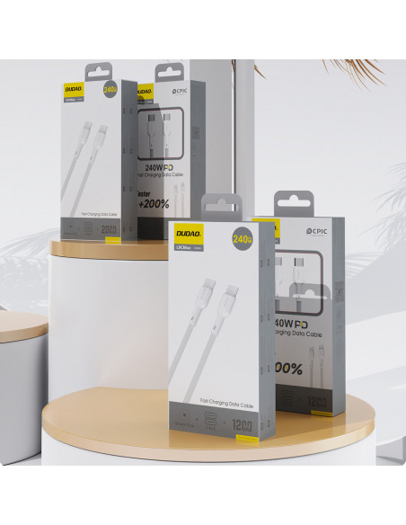 
USB-C PD 240W 2m laidas – baltas
