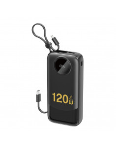 
K13 Pro 20000mAh išorinė baterija su integruotu laidu – juoda
