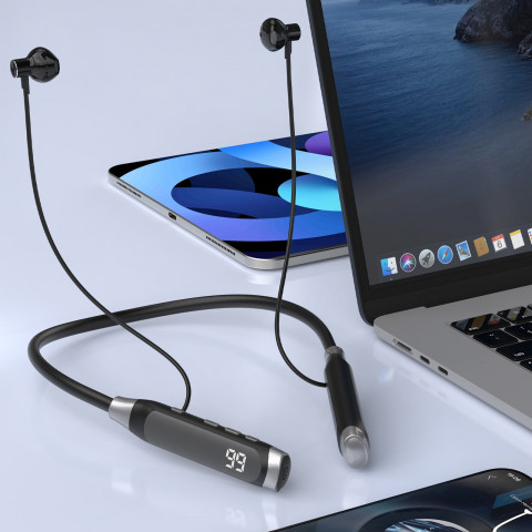 
„U5 Max“ belaidės „Bluetooth“ ausinės su kaklo lankeliu – juodos
