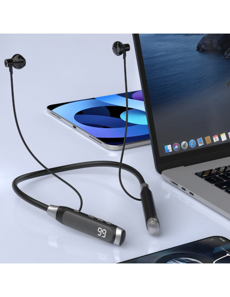 
„U5 Max“ belaidės „Bluetooth“ ausinės su kaklo lankeliu – juodos
