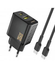 
Sieninis įkroviklis su USB-C laidu 1 m 35 W - juodas
