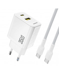 
Sieninis įkroviklis su USB-C laidu 1 m 35 W - baltas
