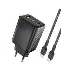 
GaN sieninis įkroviklis su USB-C laidu 1 m 65 W - juodas
