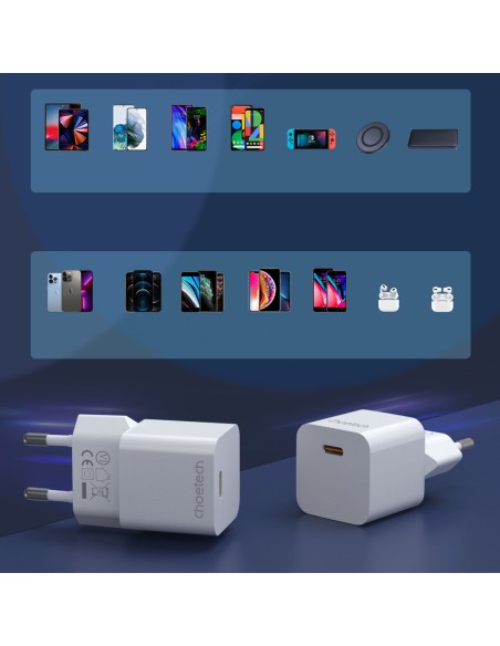 Sieninis įkroviklis 20W USB Type C baltas Sieninis įkroviklis 20W USB Type C baltas