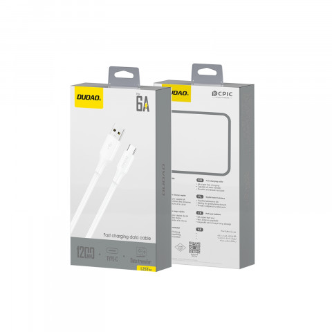 
USB-A - USB-C 6A laidas 1,2 m - baltas
