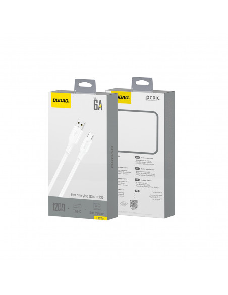 
USB-A - USB-C 6A laidas 1,2 m - baltas
