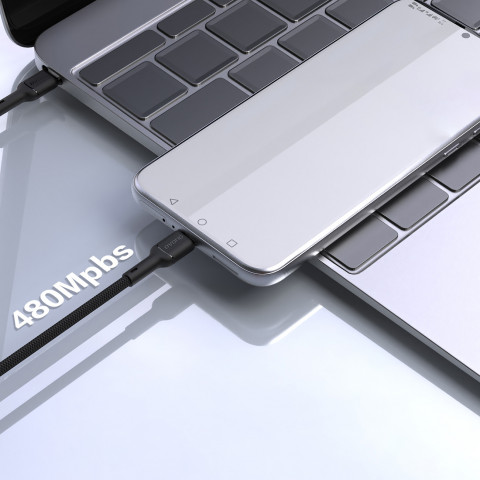 
USB-C 65W 1m kabelis – juodas
