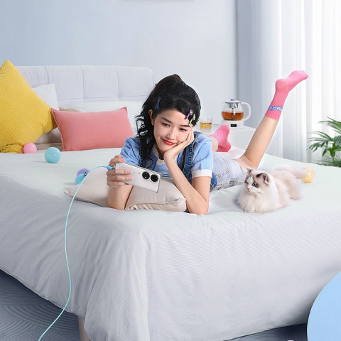 
„Explorer“ laidas su temperatūros jutikliu USB-C 100W 1m – mėlynas
