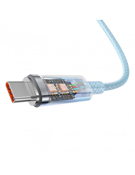 
„Explorer“ laidas su temperatūros jutikliu USB-C 100W 2m – mėlynas
