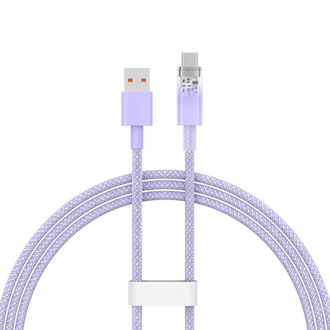 
„Explorer“ laidas su temperatūros jutikliu USB-A USB-C 100W 1m – violetinis
