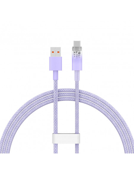 
„Explorer“ laidas su temperatūros jutikliu USB-A USB-C 100W 1m – violetinis
