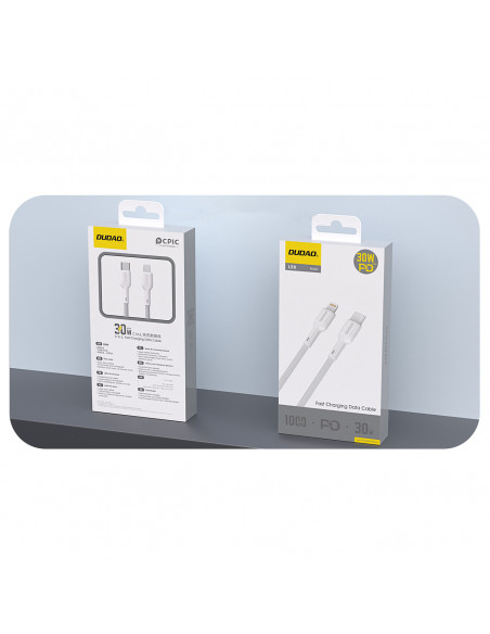 
USB-C – iPhone Lightning 30W 1m laidas – baltas
