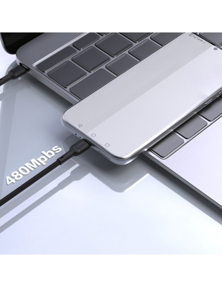 
USB-C – iPhone Lightning 30W 2m laidas – juodas
