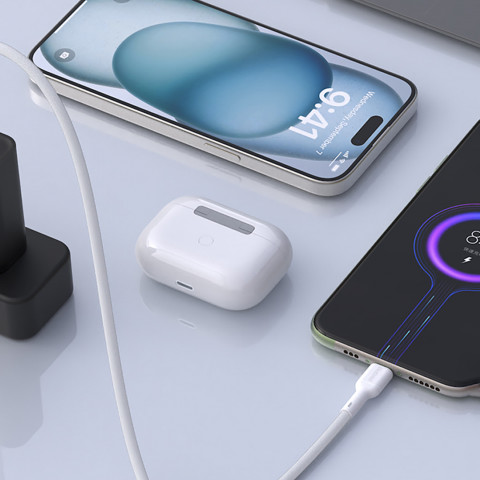 
USB-A - USB-C 5A 1 m kabelis - baltas
