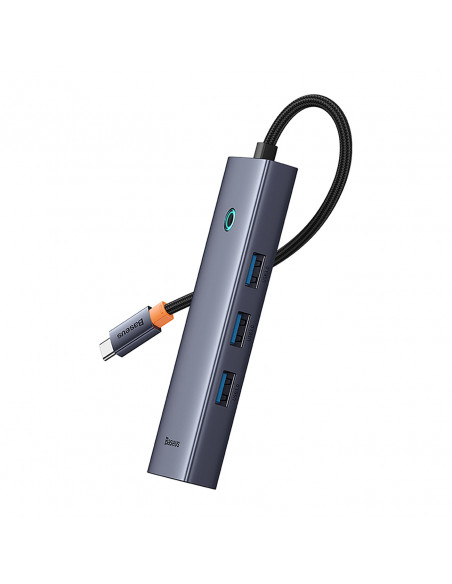 
4in1 šakotuvo adapteris USB-C USB-A RJ45 - pilkas
