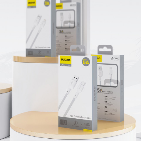 
USB-A - USB-C 5A 1 m kabelis - baltas
