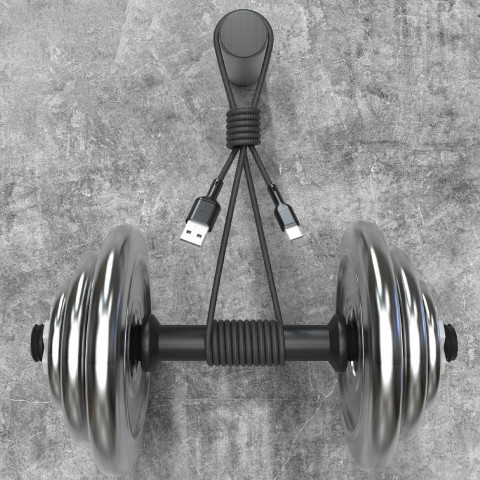 
USB-A - USB-C 5A 1 m kabelis - juodas
