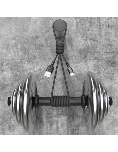 
USB-A - USB-C 5A 1 m kabelis - juodas
