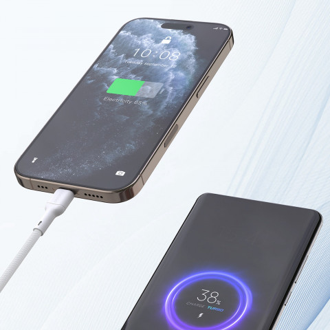 
USB-C PD 240W 1,2 m laidas – baltas
