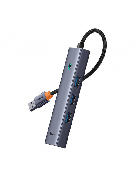 
4in1 šakotuvas USB-A RJ45 adapteris - pilkas
