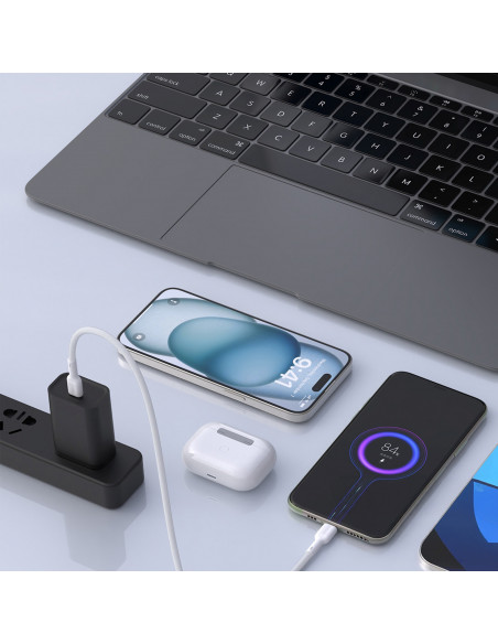 
USB-C PD 240W 1,2 m laidas – baltas
