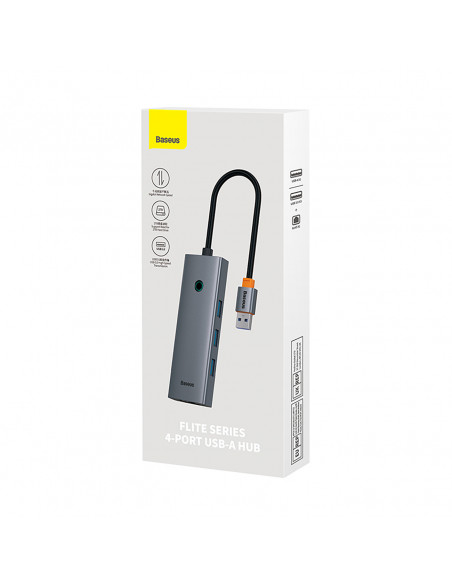 
4in1 šakotuvas USB-A RJ45 adapteris - pilkas
