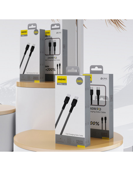 
USB-C PD 240W 1,2 m laidas – juodas
