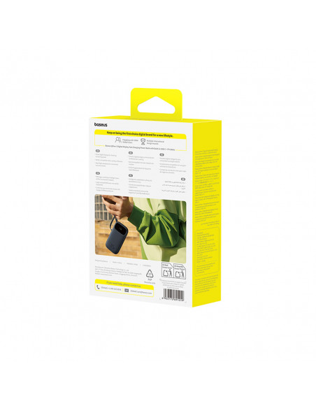 
Išorinė baterija 10000mAh 22.5W su ekranu, USB-C, iPhone Lightning laidas – juoda
