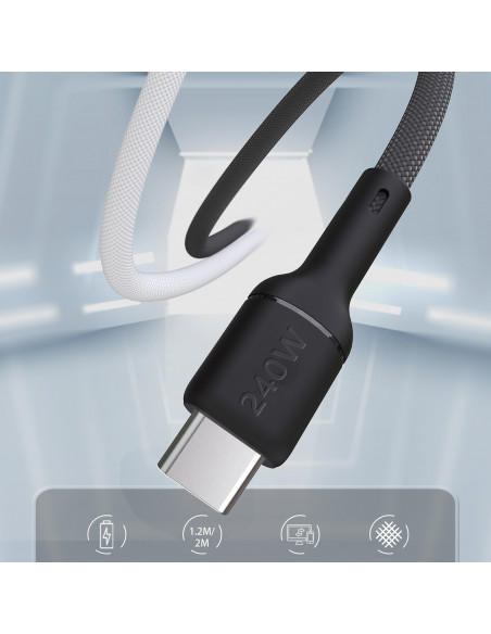 
USB-C PD 240W 2m kabelis – juodas

