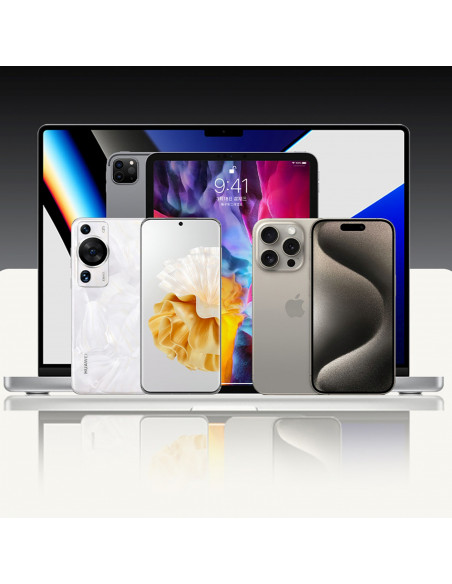 
4 viename spiralinis laidas USB-A / USB-C – „Lightning“ / USB-C – juodas
