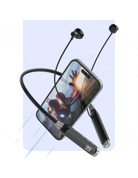 
„U5 Max“ belaidės „Bluetooth“ ausinės su kaklo lankeliu – juodos
