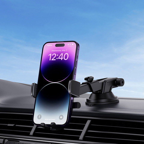 
Automobilinis laikiklis su siurbtuku ir grotelių kabliuku 5,4–7,2 colio telefonams
