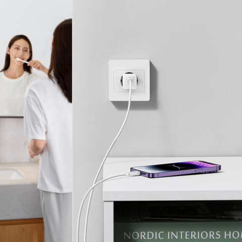 
GaN5 USB-C 30W mini sieninis įkroviklis – baltas
