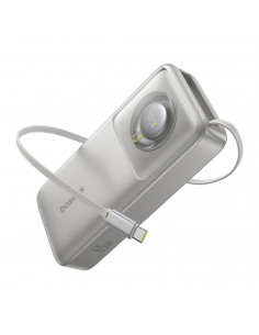 
20000mAh 65W nešiojama baterija su ištraukiamu USB-C laidu – pilka
