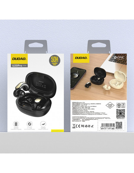 
U20 Pro TWS belaidės „Bluetooth“ ausinės – juodos
