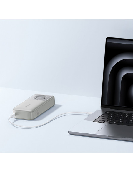 
20000mAh 65W nešiojama baterija su ištraukiamu USB-C laidu – pilka
