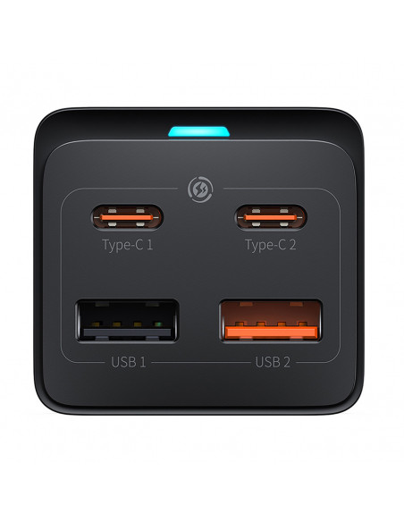 
GaN3 USB-C USB-A prailginimo įkrovimo stotelė, ES lizdas, su USB-C laidu, 100 W, 1 m
