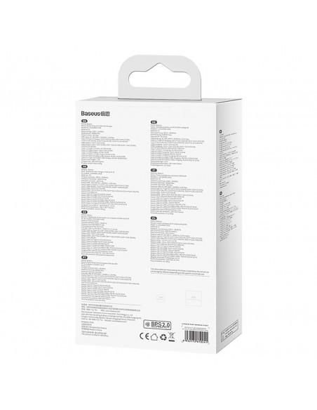 
GaN3 USB-C USB-A prailginimo įkrovimo stotelė, ES lizdas, su USB-C laidu, 100 W, 1 m
