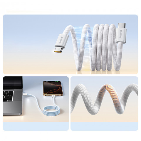 
USB-C 100W 1m pintas magnetinis kabelis – baltas
