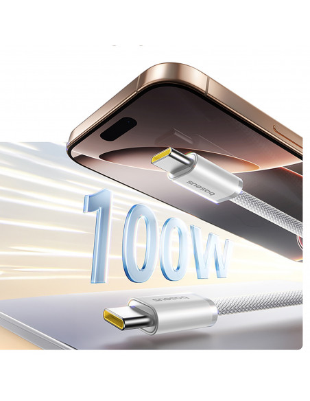 
USB-C 100W 1m pintas magnetinis kabelis – baltas
