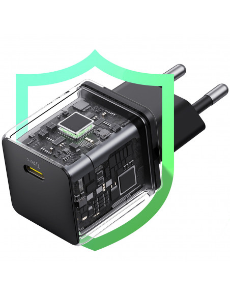 
„Palm“ 20 W USB-C sieninis įkroviklis – juodas
