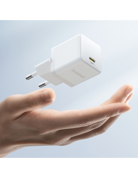 
„Palm“ 20 W USB-C sieninis įkroviklis – baltas
