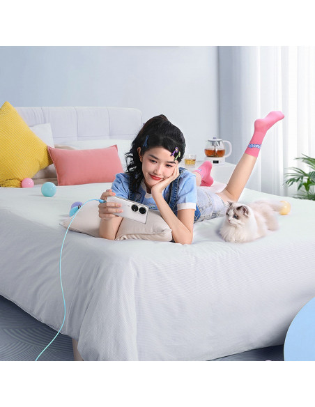 
„Explorer“ laidas su temperatūros jutikliu USB-C 100W 1m – mėlynas
