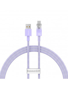 
„Explorer“ laidas su temperatūros jutikliu USB-A USB-C 100W 1m – violetinis
