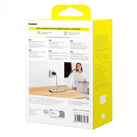 
„Palm“ 30 W USB-C sieninis įkroviklis – baltas
