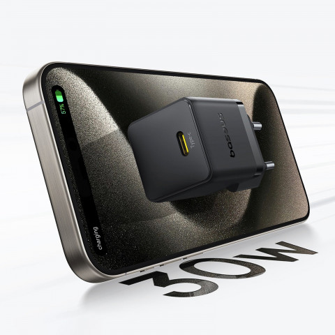 
„Palm“ 30 W USB-C sieninis įkroviklis – baltas
