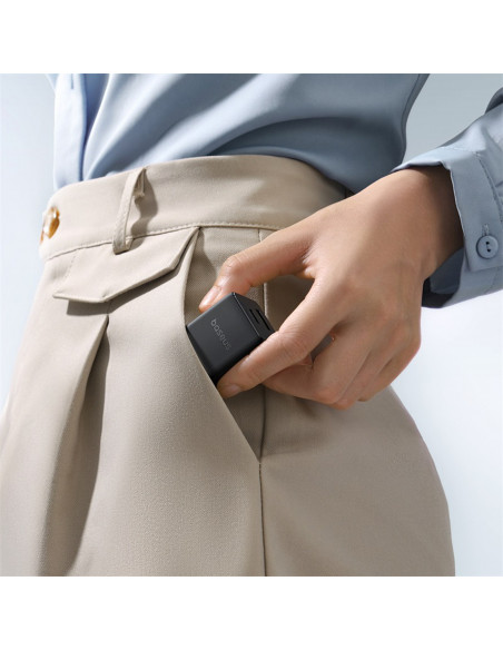 
„Palm“ 30 W USB-C USB-A sieninis įkroviklis – juodas
