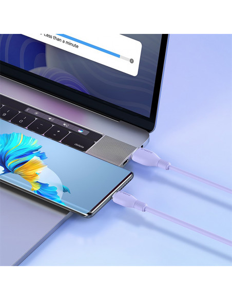 
Pudding USB-A USB-C 100W 2m kabelis – violetinis
