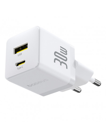 
„Palm“ 30 W USB-C USB-A sieninis įkroviklis – baltas
