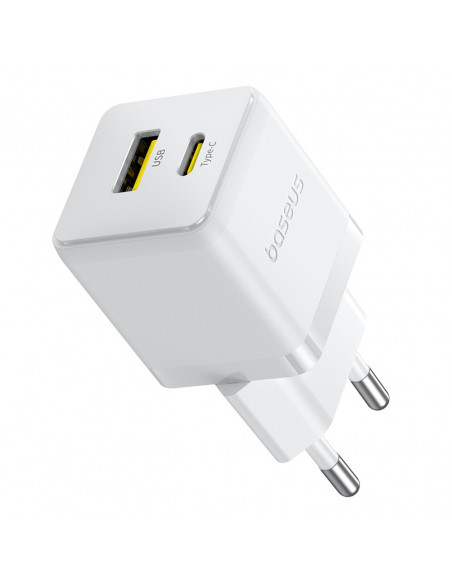 
„Palm“ 30 W USB-C USB-A sieninis įkroviklis – baltas
